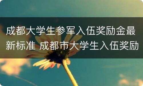 成都大学生参军入伍奖励金最新标准 成都市大学生入伍奖励金