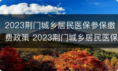2023荆门城乡居民医保参保缴费政策 2023荆门城乡居民医保参保缴费政策是什么