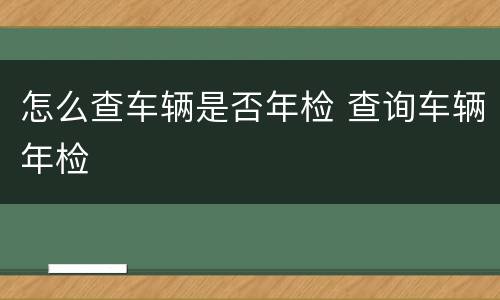 怎么查车辆是否年检 查询车辆年检