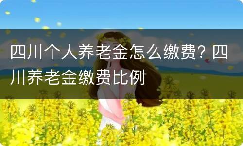 四川个人养老金怎么缴费? 四川养老金缴费比例
