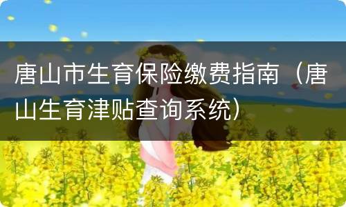 唐山市生育保险缴费指南（唐山生育津贴查询系统）