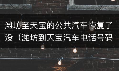 潍坊至天宝的公共汽车恢复了没（潍坊到天宝汽车电话号码）