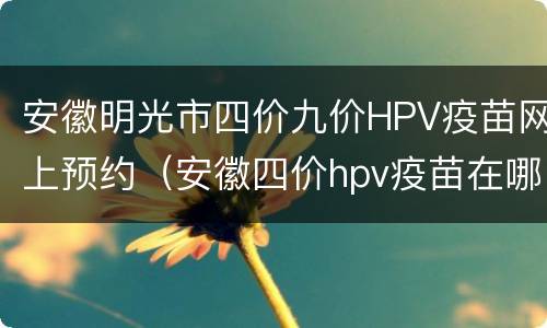 安徽明光市四价九价HPV疫苗网上预约（安徽四价hpv疫苗在哪里打）