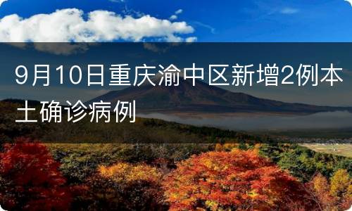9月10日重庆渝中区新增2例本土确诊病例