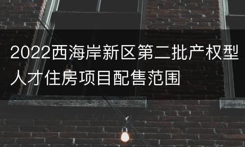 2022西海岸新区第二批产权型人才住房项目配售范围