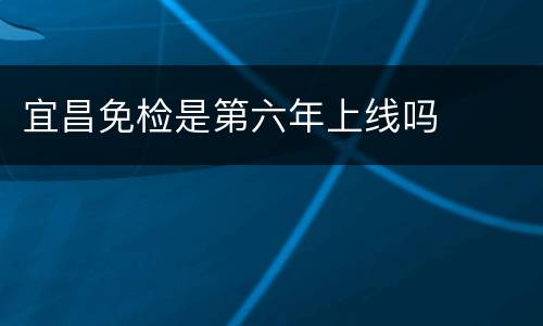 宜昌免检是第六年上线吗