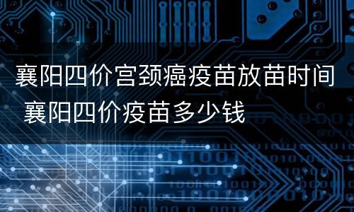 襄阳四价宫颈癌疫苗放苗时间 襄阳四价疫苗多少钱
