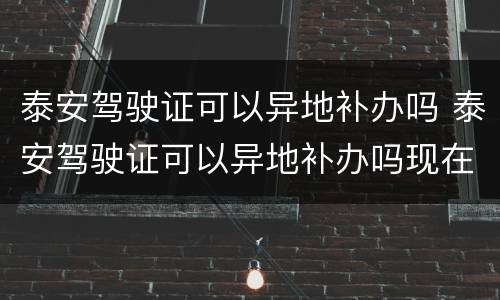 泰安驾驶证可以异地补办吗 泰安驾驶证可以异地补办吗现在
