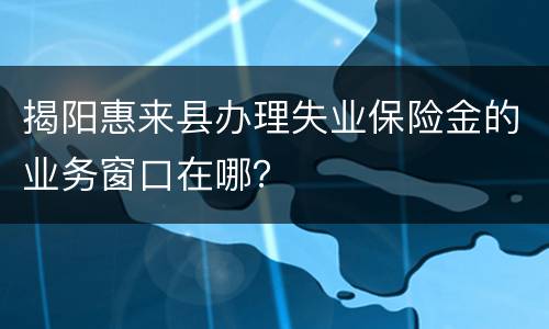揭阳惠来县办理失业保险金的业务窗口在哪？
