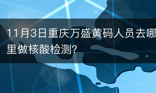 11月3日重庆万盛黄码人员去哪里做核酸检测？