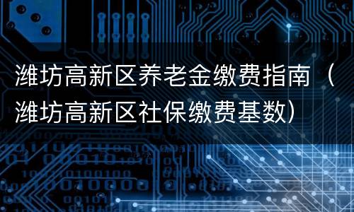 潍坊高新区养老金缴费指南（潍坊高新区社保缴费基数）