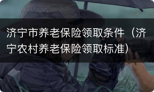 济宁市养老保险领取条件（济宁农村养老保险领取标准）