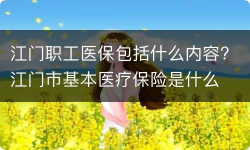 江门职工医保包括什么内容? 江门市基本医疗保险是什么