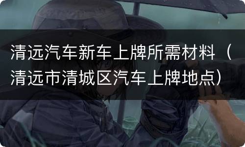 清远汽车新车上牌所需材料（清远市清城区汽车上牌地点）