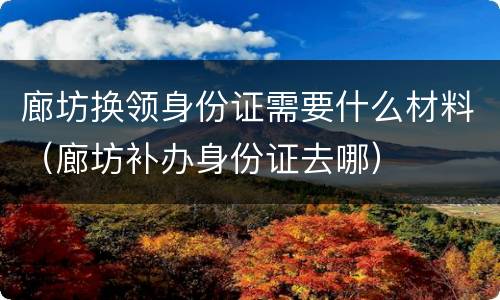 廊坊换领身份证需要什么材料（廊坊补办身份证去哪）