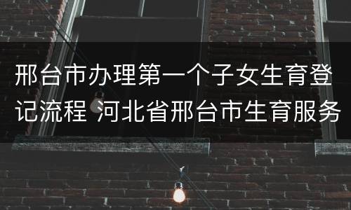 邢台市办理第一个子女生育登记流程 河北省邢台市生育服务网上登记平台