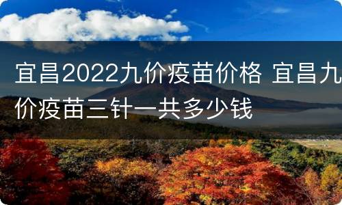 宜昌2022九价疫苗价格 宜昌九价疫苗三针一共多少钱