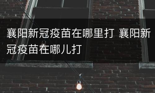 襄阳新冠疫苗在哪里打 襄阳新冠疫苗在哪儿打