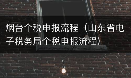 烟台个税申报流程（山东省电子税务局个税申报流程）