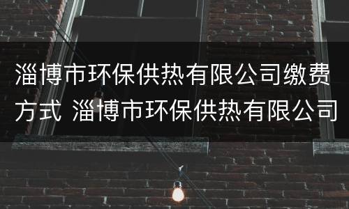 淄博市环保供热有限公司缴费方式 淄博市环保供热有限公司缴费方式有几种