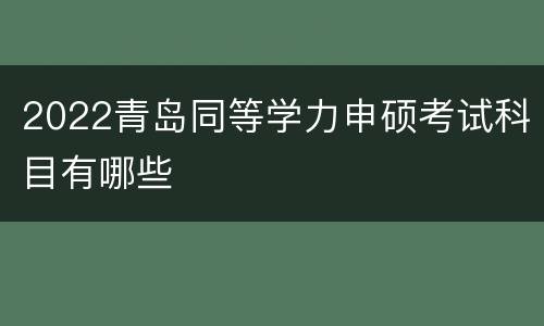 2022青岛同等学力申硕考试科目有哪些