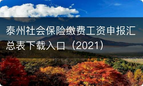 泰州社会保险缴费工资申报汇总表下载入口（2021）