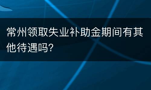 常州领取失业补助金期间有其他待遇吗？