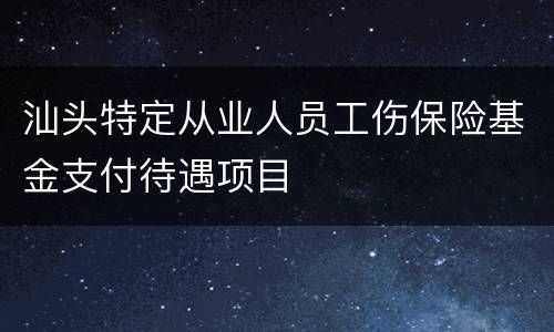 汕头特定从业人员工伤保险基金支付待遇项目