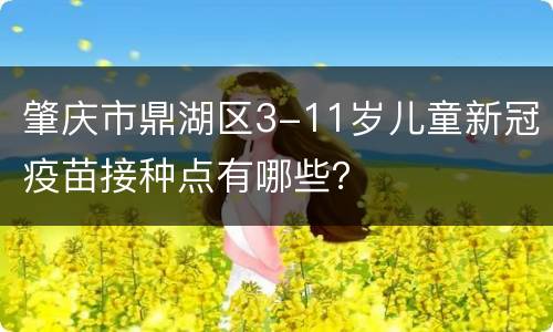 肇庆市鼎湖区3-11岁儿童新冠疫苗接种点有哪些？