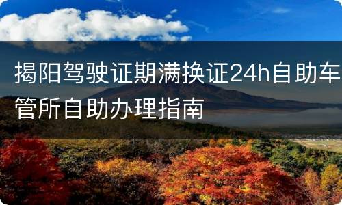 揭阳驾驶证期满换证24h自助车管所自助办理指南