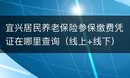 宜兴居民养老保险参保缴费凭证在哪里查询（线上+线下）