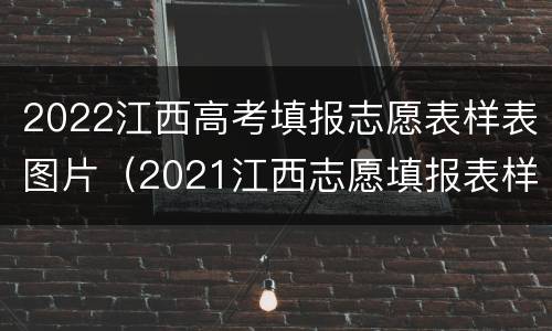 2022江西高考填报志愿表样表图片（2021江西志愿填报表样表）