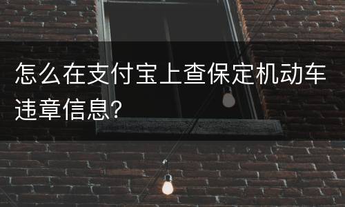 怎么在支付宝上查保定机动车违章信息？