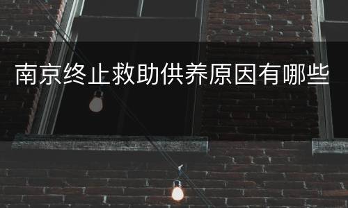 南京终止救助供养原因有哪些