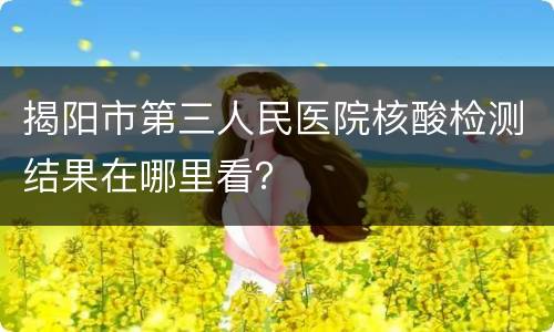 揭阳市第三人民医院核酸检测结果在哪里看？