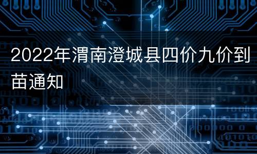 2022年渭南澄城县四价九价到苗通知