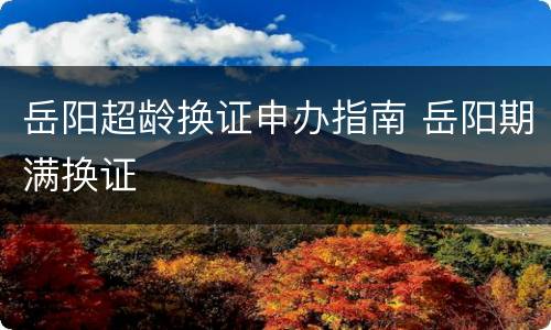 岳阳超龄换证申办指南 岳阳期满换证