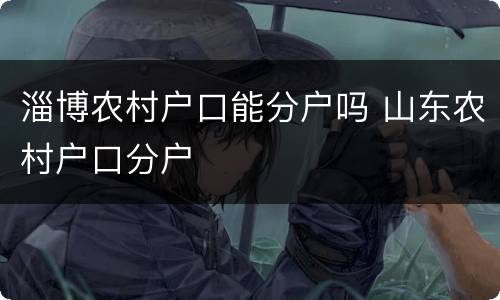 淄博农村户口能分户吗 山东农村户口分户