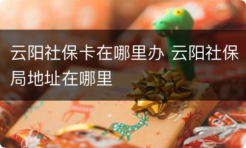 云阳社保卡在哪里办 云阳社保局地址在哪里