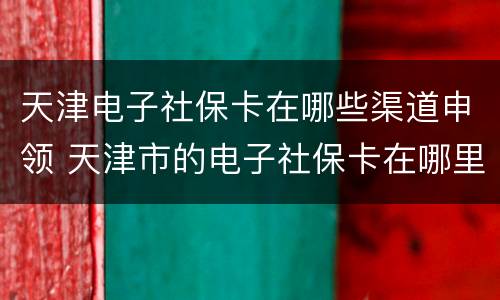 天津电子社保卡在哪些渠道申领 天津市的电子社保卡在哪里可以领取