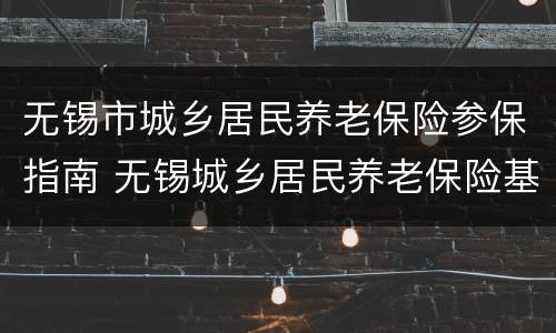 无锡市城乡居民养老保险参保指南 无锡城乡居民养老保险基础养老金
