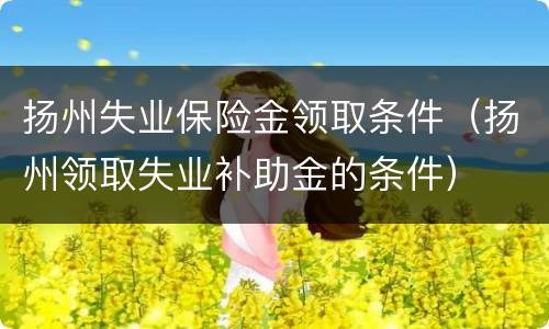 扬州失业保险金领取条件（扬州领取失业补助金的条件）