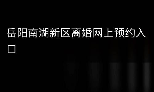 岳阳南湖新区离婚网上预约入口