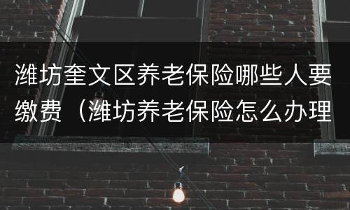 潍坊奎文区养老保险哪些人要缴费（潍坊养老保险怎么办理流程）