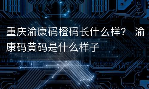 重庆渝康码橙码长什么样？ 渝康码黄码是什么样子