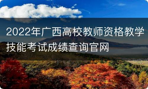2022年广西高校教师资格教学技能考试成绩查询官网