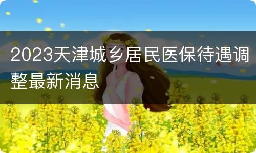 2023天津城乡居民医保待遇调整最新消息