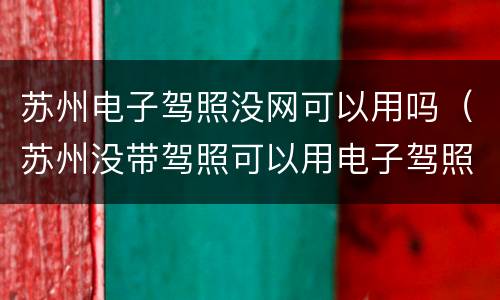苏州电子驾照没网可以用吗（苏州没带驾照可以用电子驾照吗）