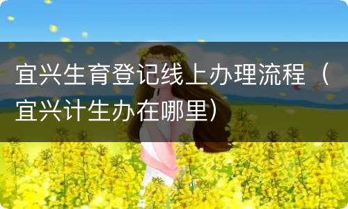 宜兴生育登记线上办理流程（宜兴计生办在哪里）