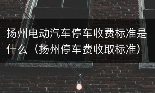 扬州电动汽车停车收费标准是什么（扬州停车费收取标准）